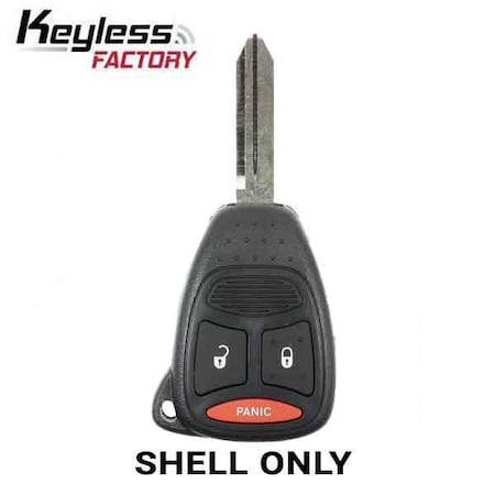 Keyless Factory KeylessFactory: Chrysler / Jeep / Dodge 2004 2012 / 3-Button Remote Head Key Shell / KOBDT04A RHS-CHY-1345